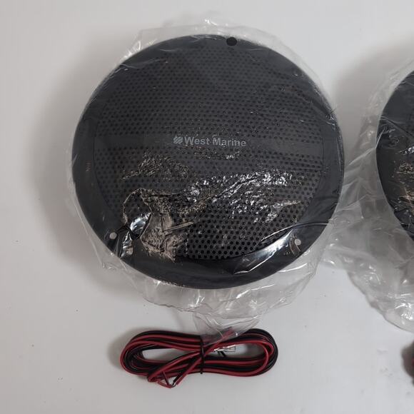 West Marine 1985025l Marine Stereo Speakers Waterproof Set 2 Black WM-6500BK - Picture 2 of 5